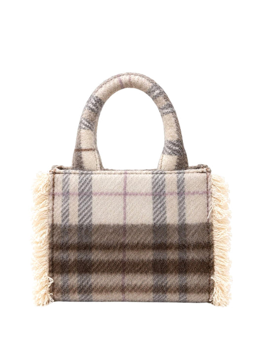 MARC ELLIS Borsa a Mano Buby Plaid S Marc Ellis - Beige Scuro Dark Beige