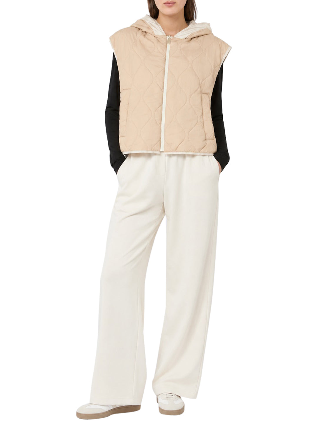 MAXMARA WEEKEND 1USCITA MaxMara Smanicato Imbottito Reversibile In Tela Antigoccia - Avorio Avorio