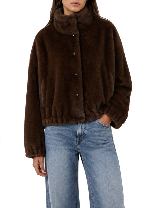 MAXMARA WEEKEND 1USCITA Giacca MaxMara Corta Dalla Texture Soffice - Marrone Marrone