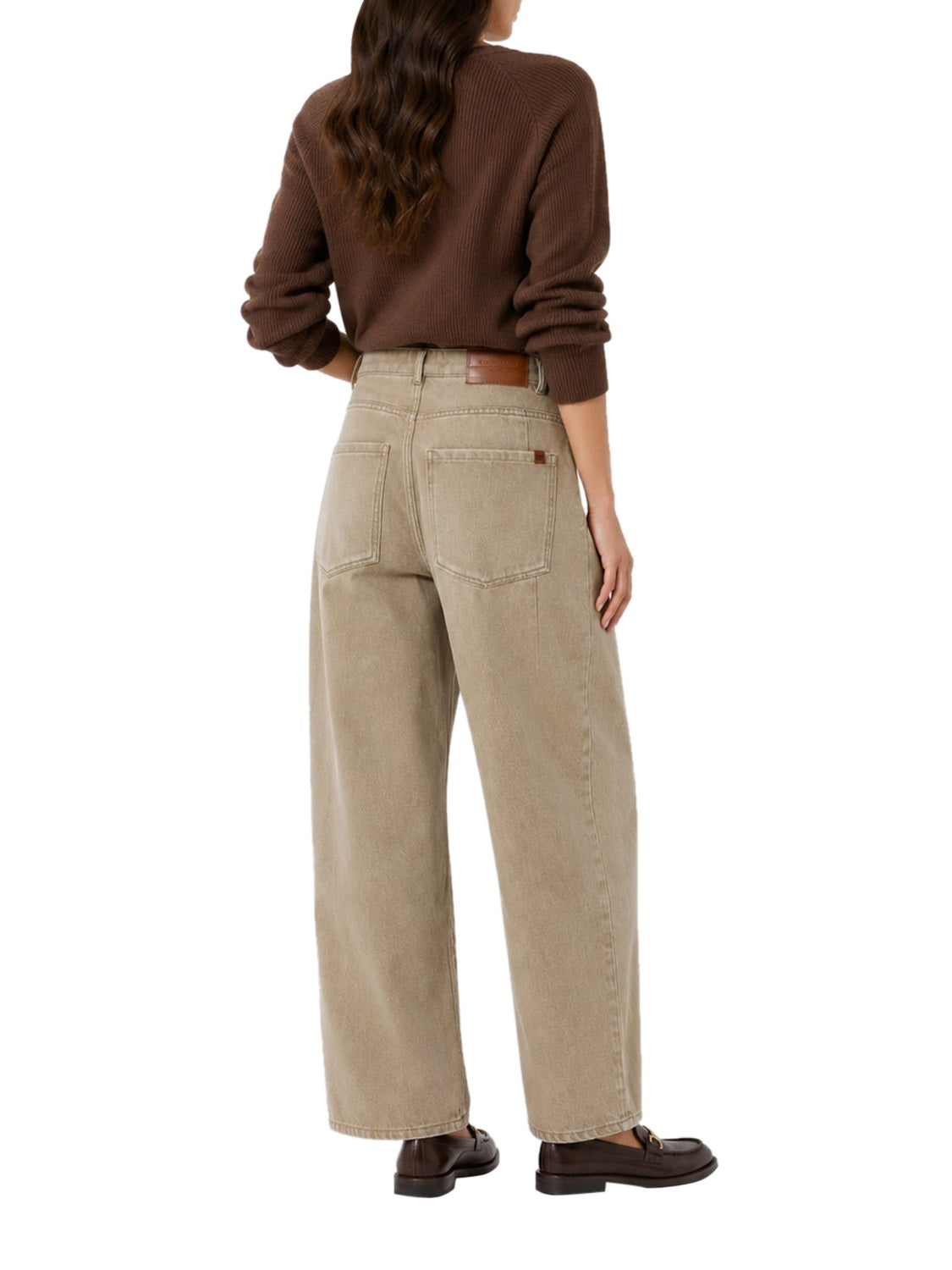 MAXMARA WEEKEND 1USCITA MaxMara Jeans Barrel Leg In Denim Effetto Used - Beige Beige