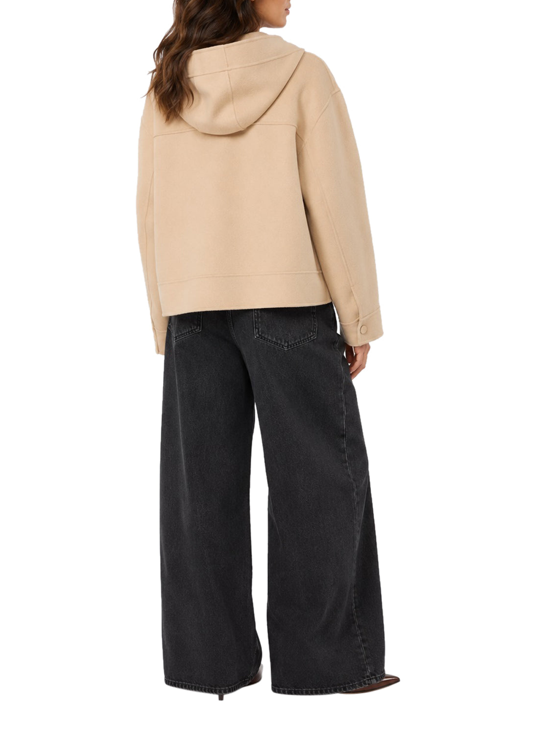 MAXMARA WEEKEND 1USCITA Giacca Con Cappuccio In Doppio Di Lana - Sabbia Sabbia