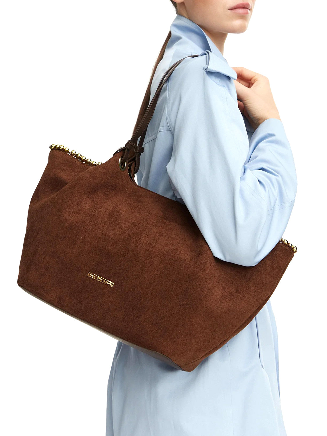 MOSCHINO COLLECTION Moschino Borsa A Mano Logo Frontale Cioccolato Cioccolato