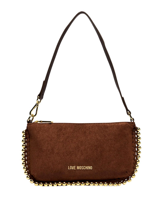 MOSCHINO COLLECTION Borsa Pochette Scamosciata Moschino - Marrone Cioccolato