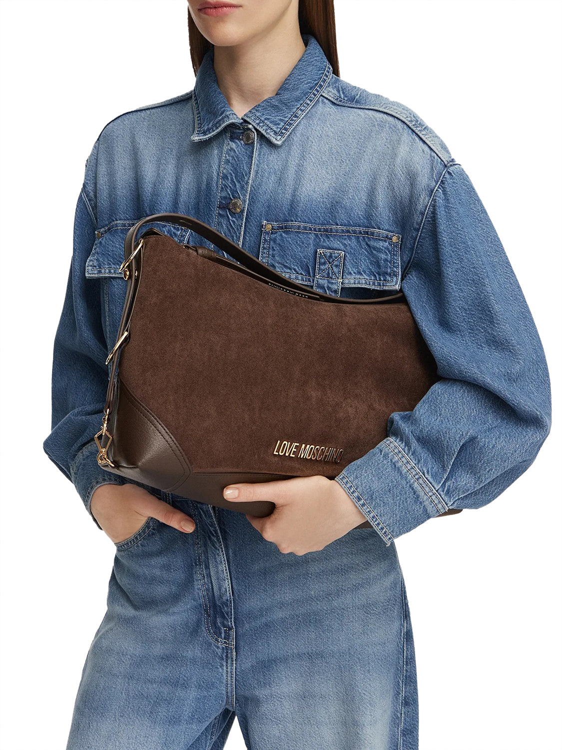 MOSCHINO PRECOLLECTION Moschino Borsa A Mano Logo Frontale Marrone Marrone