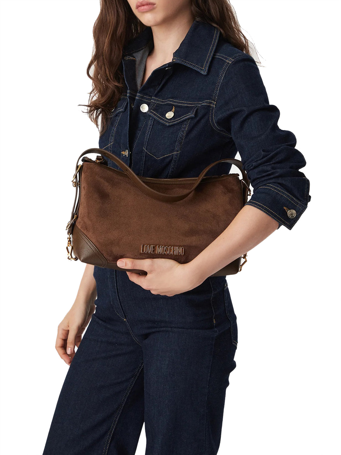 MOSCHINO PRECOLLECTION Moschino Borsa A Mano Logo Frontale Marrone Marrone