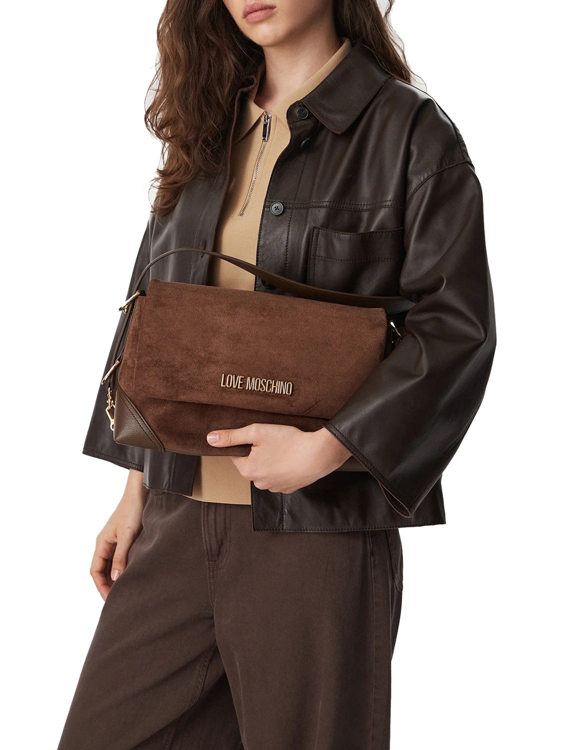 MOSCHINO PRECOLLECTION Moschino Borsa A Mano Velour - Marrone Marrone