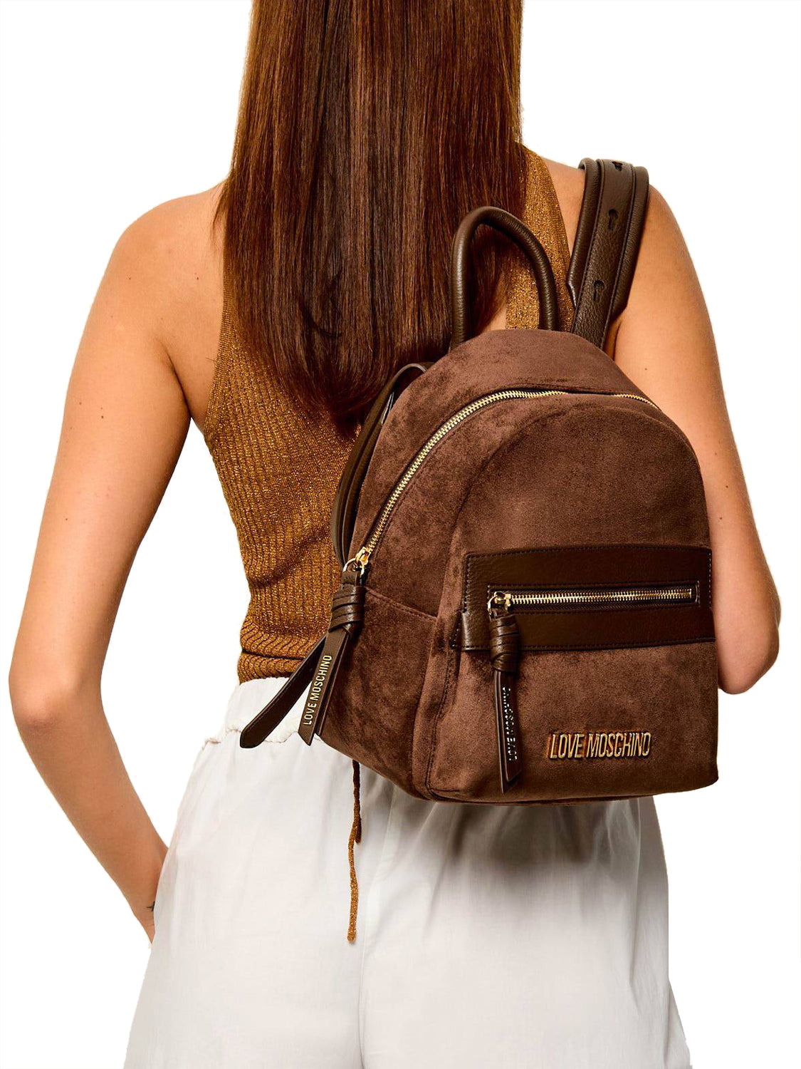 MOSCHINO PRECOLLECTION Moschino Zaino Logo Frontale Marrone Marrone