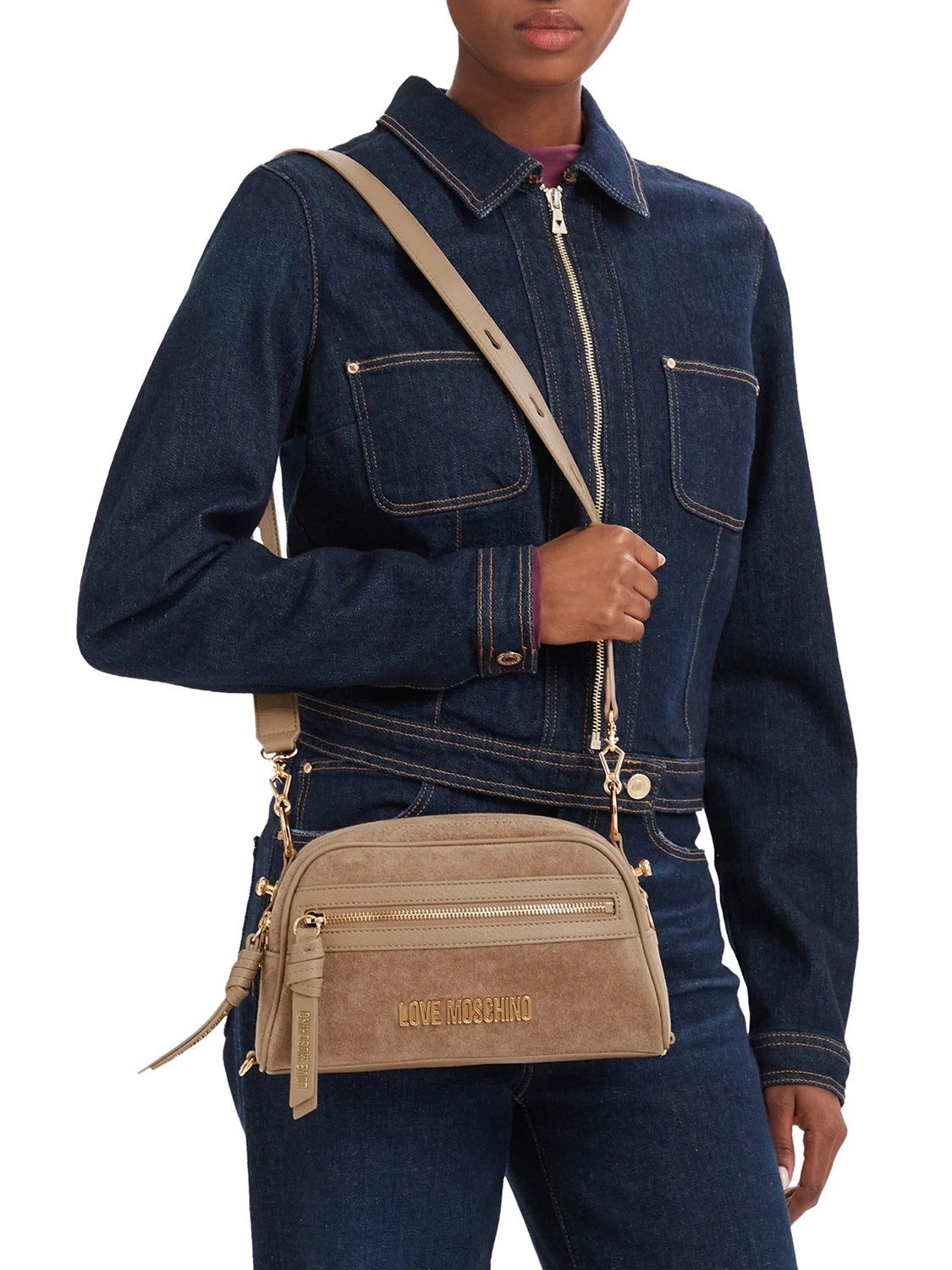 MOSCHINO PRECOLLECTION Moschino Borsa A Mano Velour Sabbia Sabbia