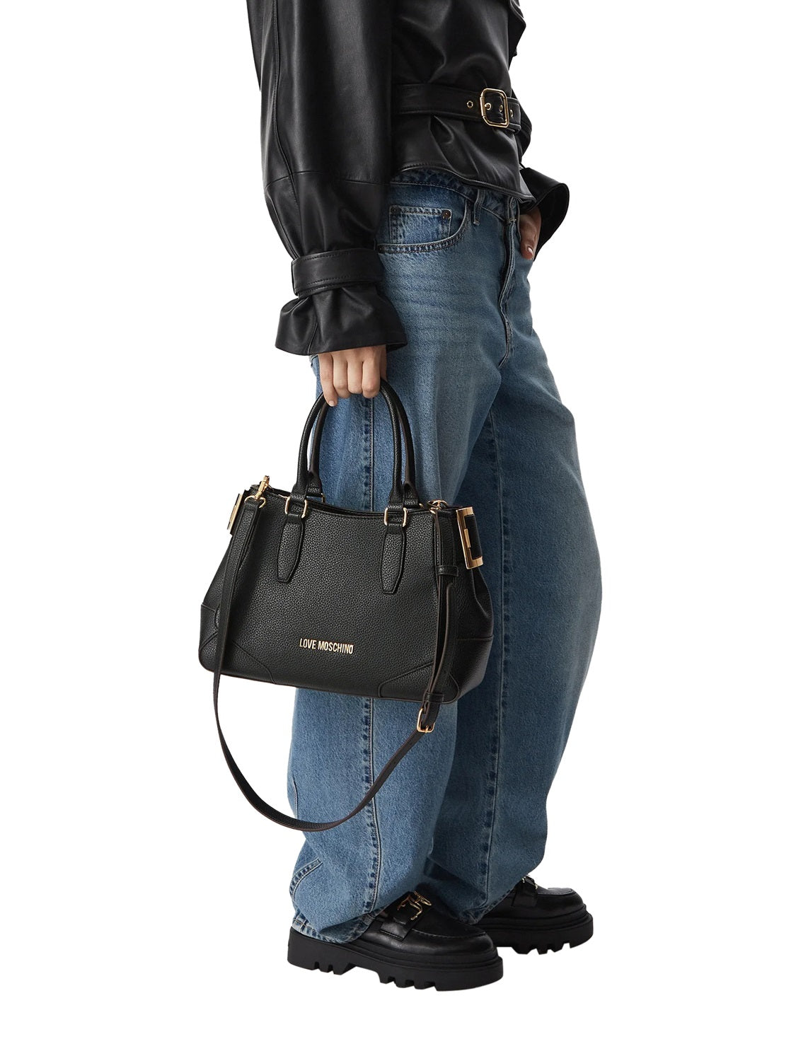 MOSCHINO PRECOLLECTION Moschino Borsa A Mano Logo Frontale Nero Nero