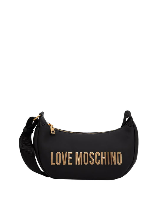 MOSCHINO PRECOLLECTION Moschino Borsa A Tracolla Logo Frontale Nero Nero/oro