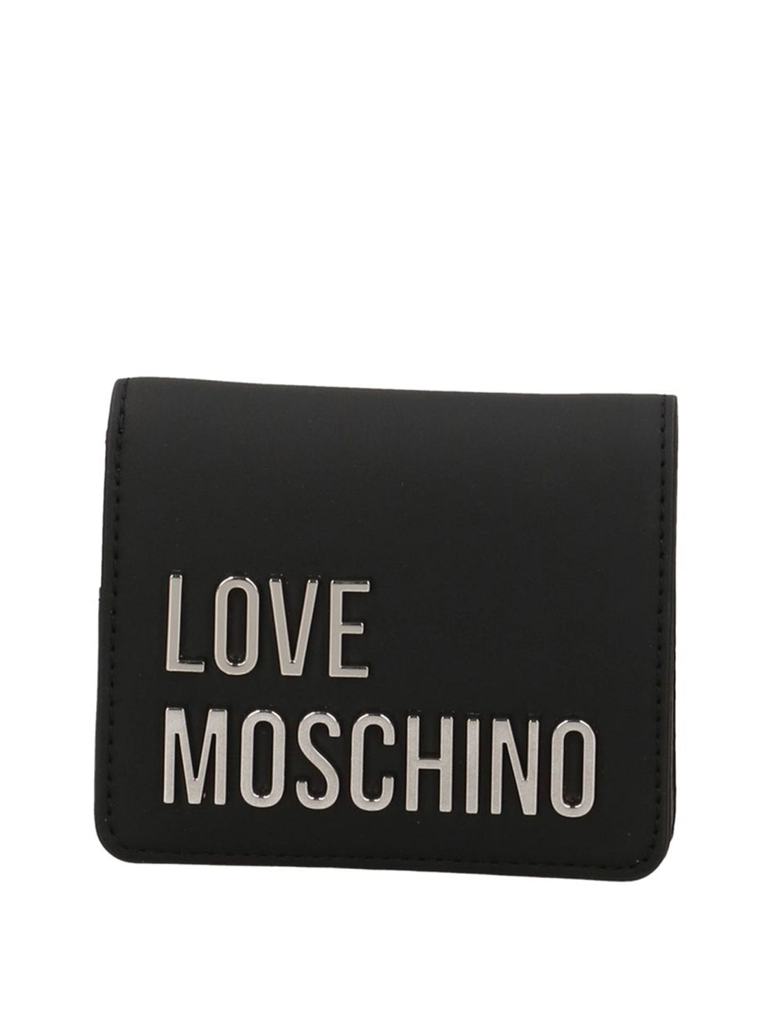 MOSCHINO PRECOLLECTION Moschino Portafoglio Logo Frontale Nero Nero/Nickel