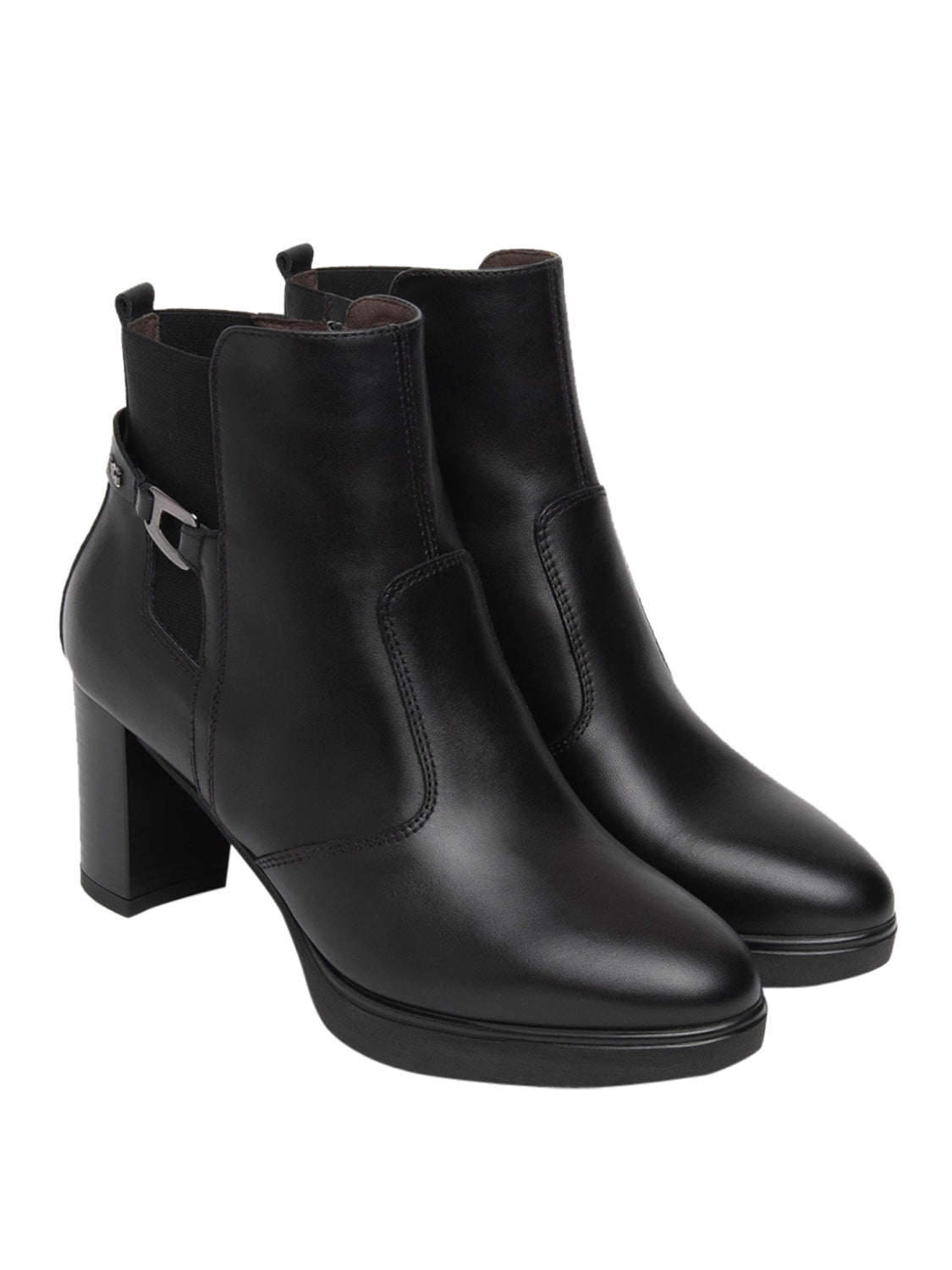 NERO GIARDINI Nero Giardini Tronchetti Donna in Pelle e Tessuto Nero Nero