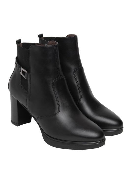NERO GIARDINI Nero Giardini Tronchetti Donna in Pelle e Tessuto Nero Nero