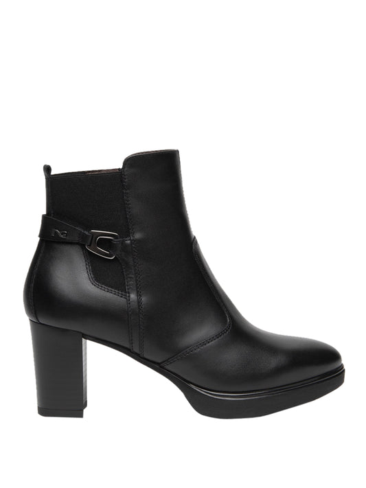 NERO GIARDINI Nero Giardini Tronchetti Donna in Pelle e Tessuto Nero Nero