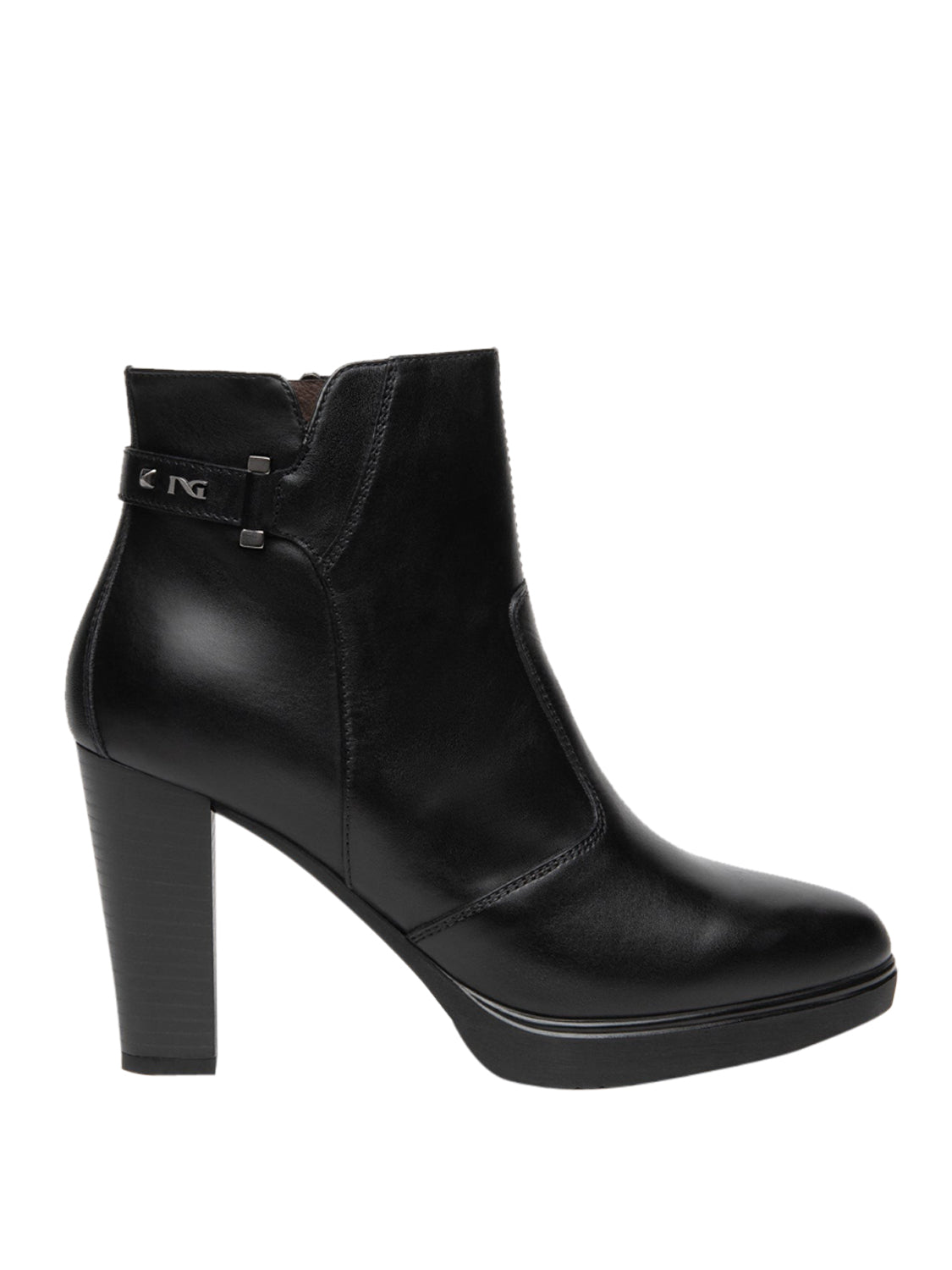 NERO GIARDINI Tronchetti Nero Giardini Donna in Pelle Nero Nero