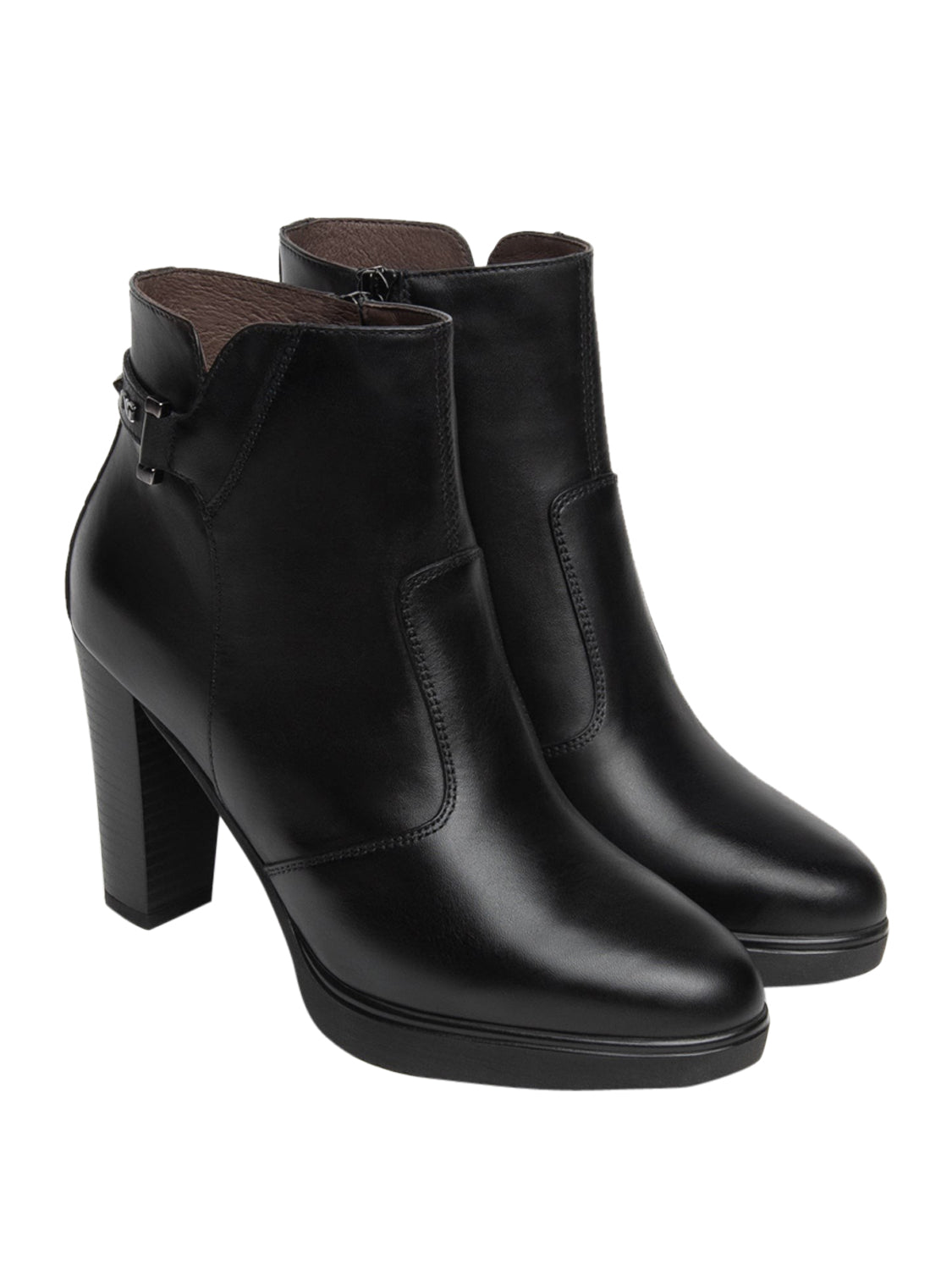 NERO GIARDINI Tronchetti Nero Giardini Donna in Pelle Nero Nero