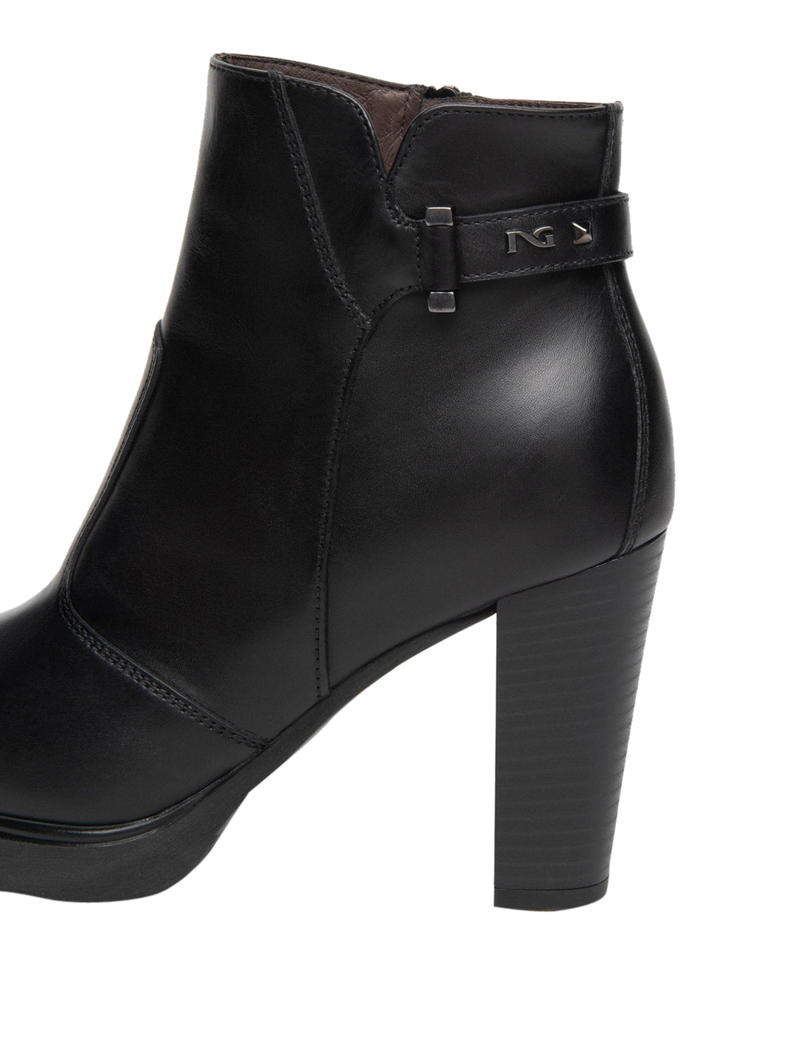 NERO GIARDINI Tronchetti Nero Giardini Donna in Pelle Nero Nero
