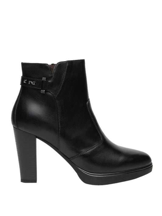 NERO GIARDINI Tronchetti Nero Giardini Donna in Pelle Nero Nero