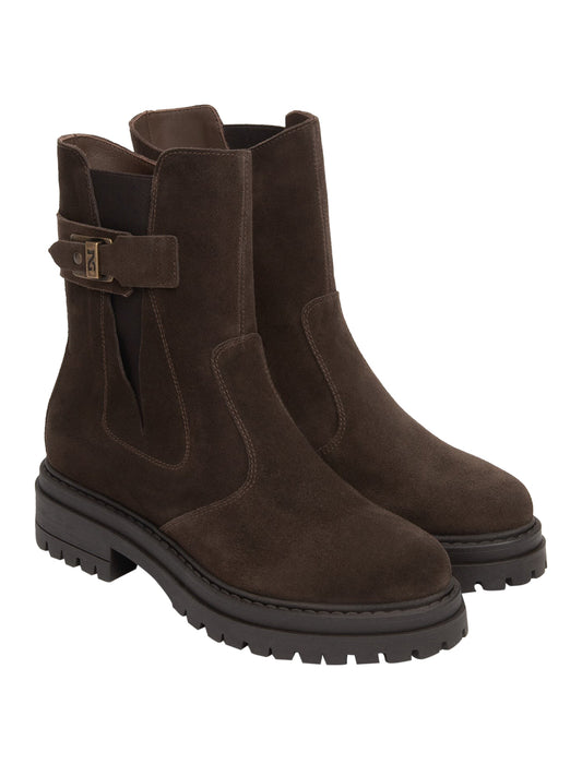 NERO GIARDINI Stivaletti Chelsea Nero Giardini Donna in Suede Testa Di Moro T.Di Moro