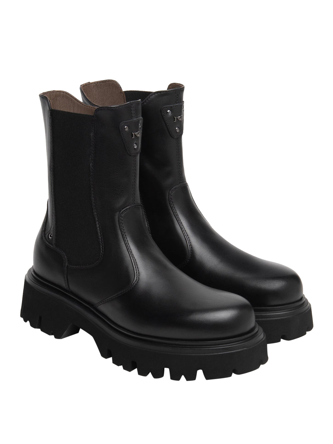 NERO GIARDINI Stivaletti Nero Giardini Chelsea Donna in Pelle Nero Nero