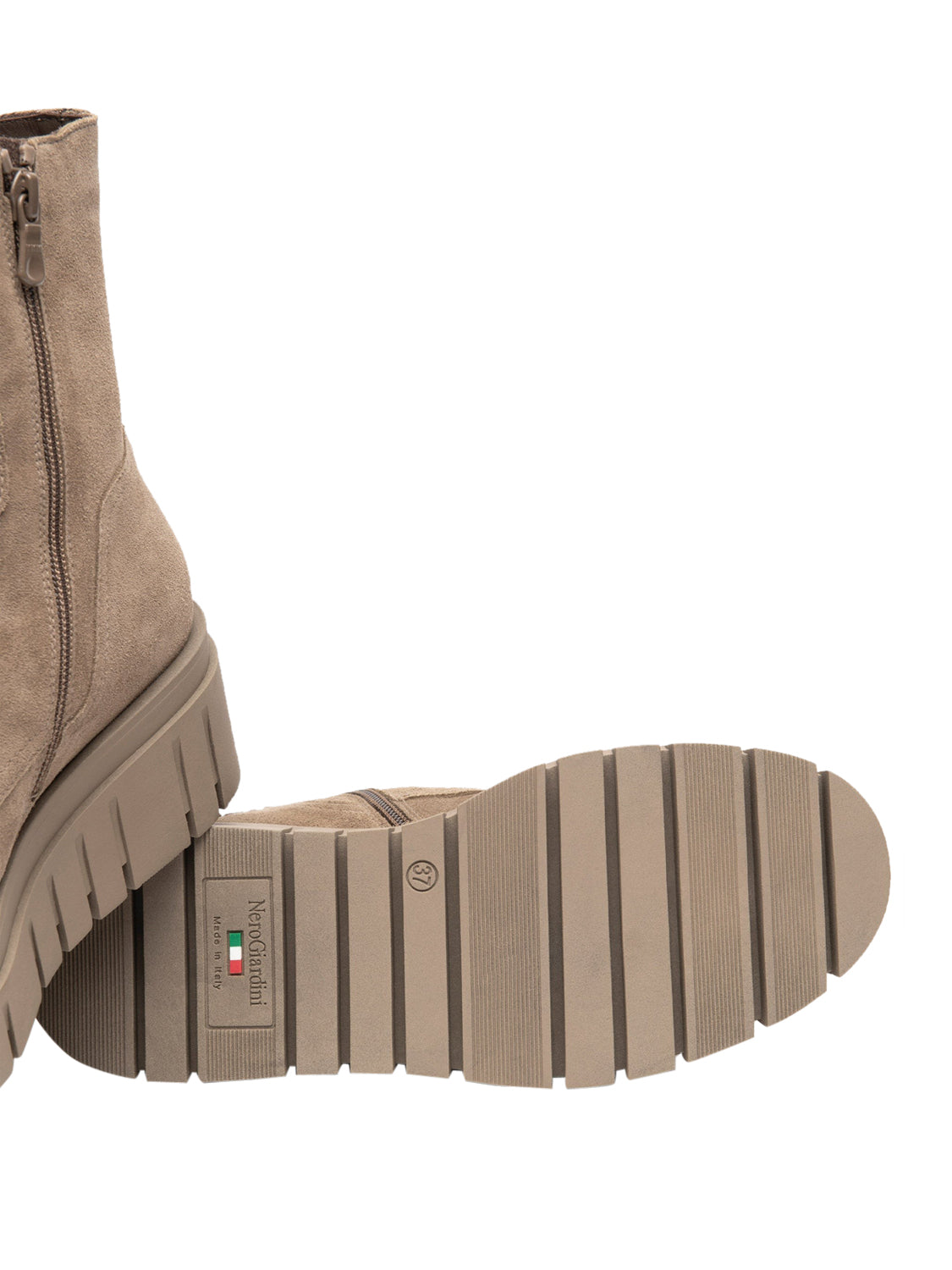 NERO GIARDINI Anfibi Donna Nero Giardini In Suede Fango Castoro