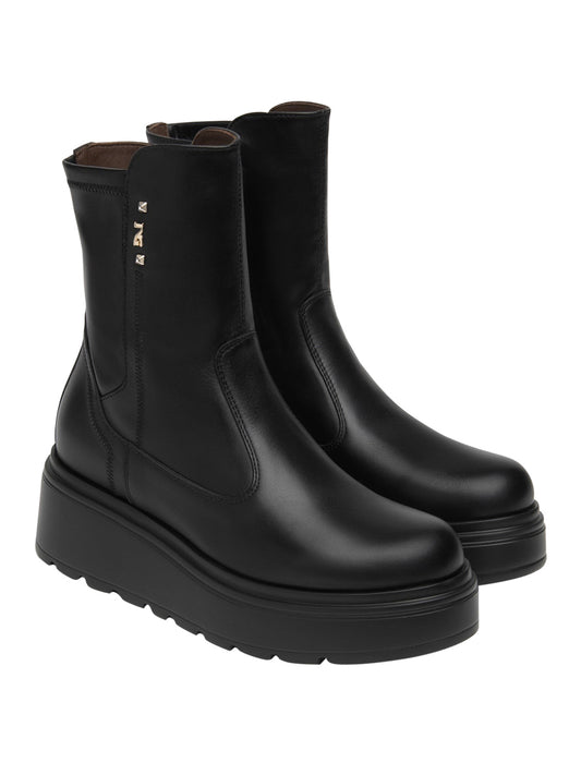 NERO GIARDINI Nero Giardini Stivalett Donna in Pelle e Materiale Tecnico Nero Nero