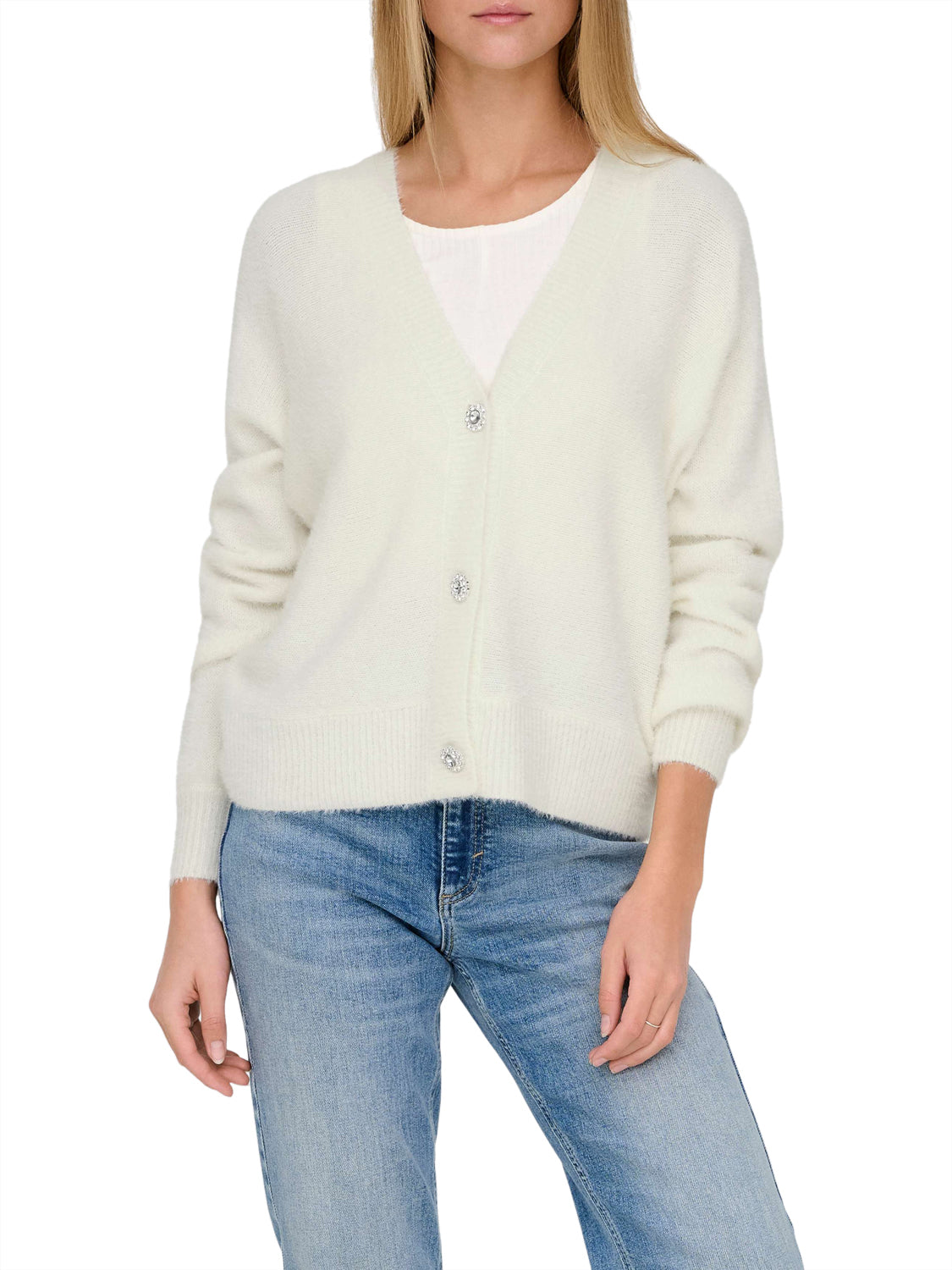 ONLY DROP4 Only Cardigan Onlella Bianco WHITE