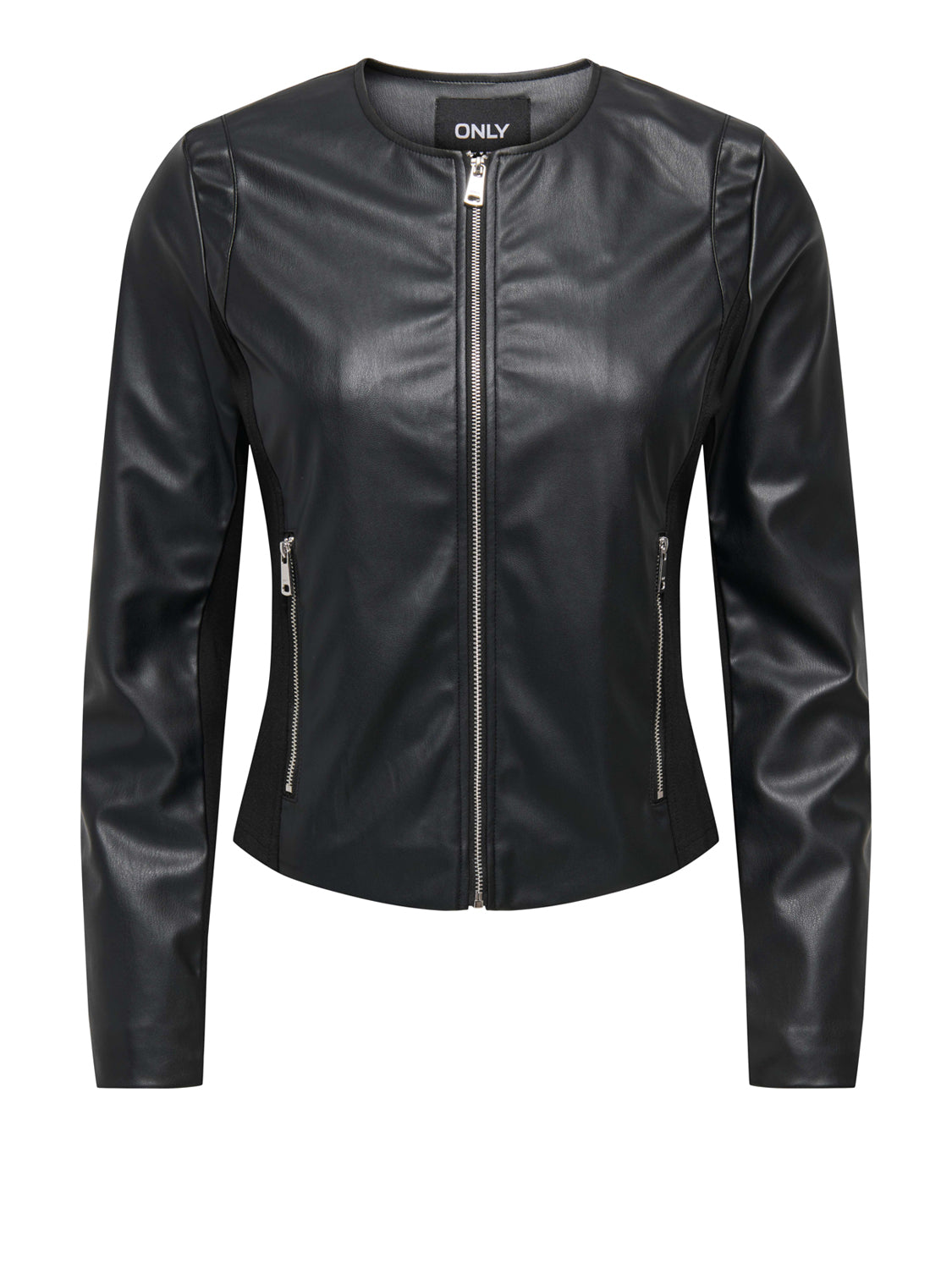 ONLY DROP4 Only Giubbino Onlbitten Mix Faux Leather - Nero BLACK