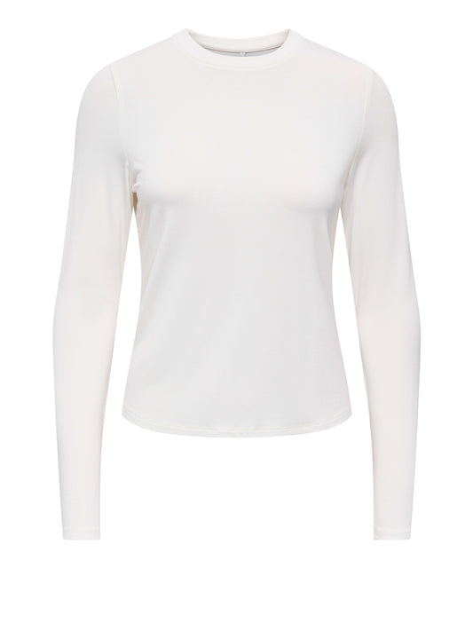 ONLY DROP4 Only Maglia Onlbamboo L/S O-Neck - Bianco WHITE
