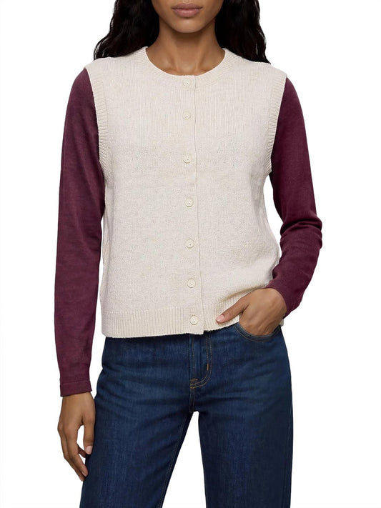 Only Gilet in Maglia con Bottoni Olivia ONLY - Beige Mélange WHITE