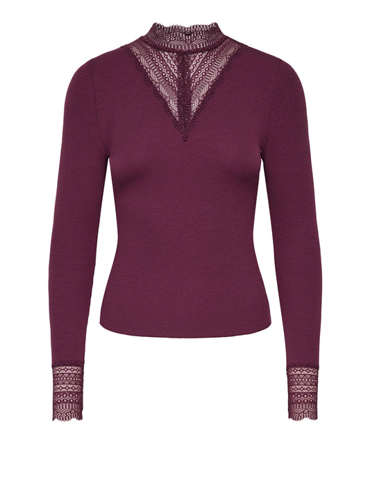ONLY DROP5 Maglia Only Onltilde - Bordeaux PURPLE