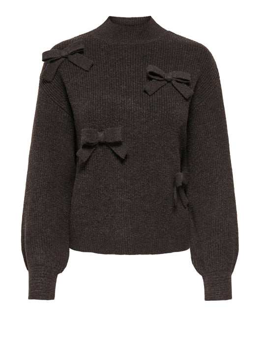 Only Maglione Onllisa Ls Bow Only Marrone BROWN