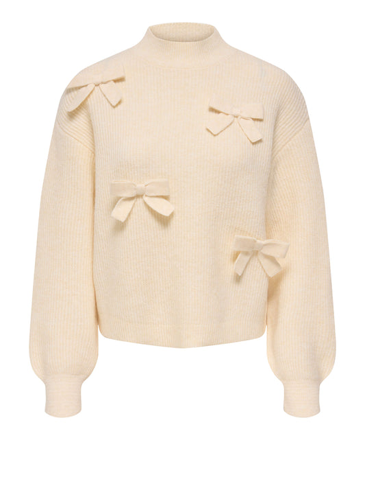Only Only Maglione Onllisa Ls Bow Knt Noos Ecru Ecru