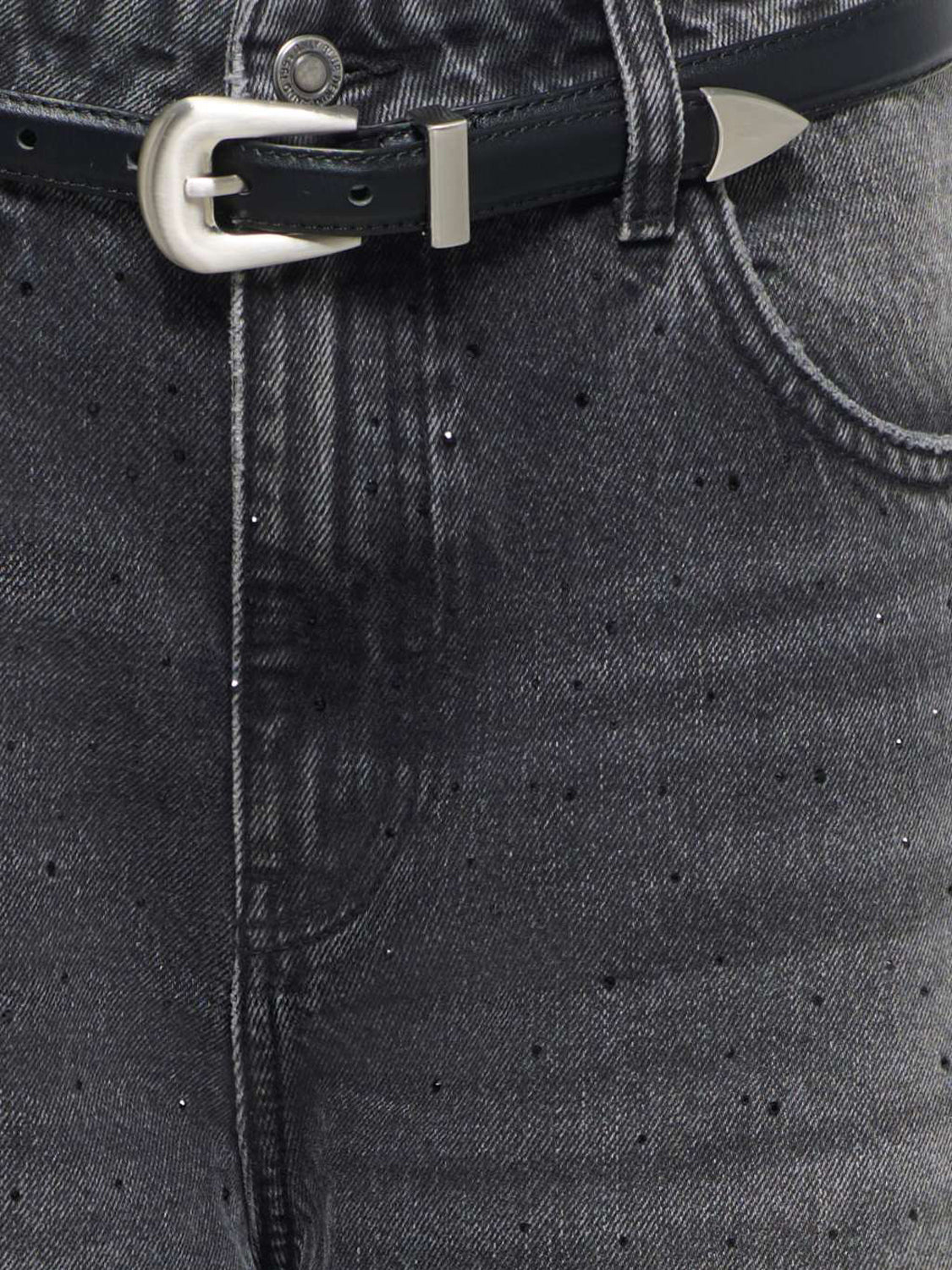 ONLY DROP5 Jeans Onlamber Rhs Lw Ovs Bag Belt Red Dnm Dot - Denim Nero BLACK