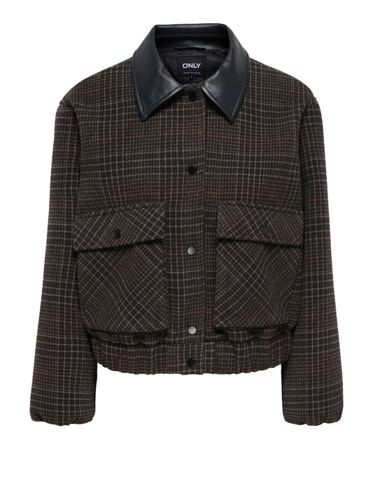 ONLY DROP5 Only Giubbotto Onlmika Check Bomber - Nero BLACK