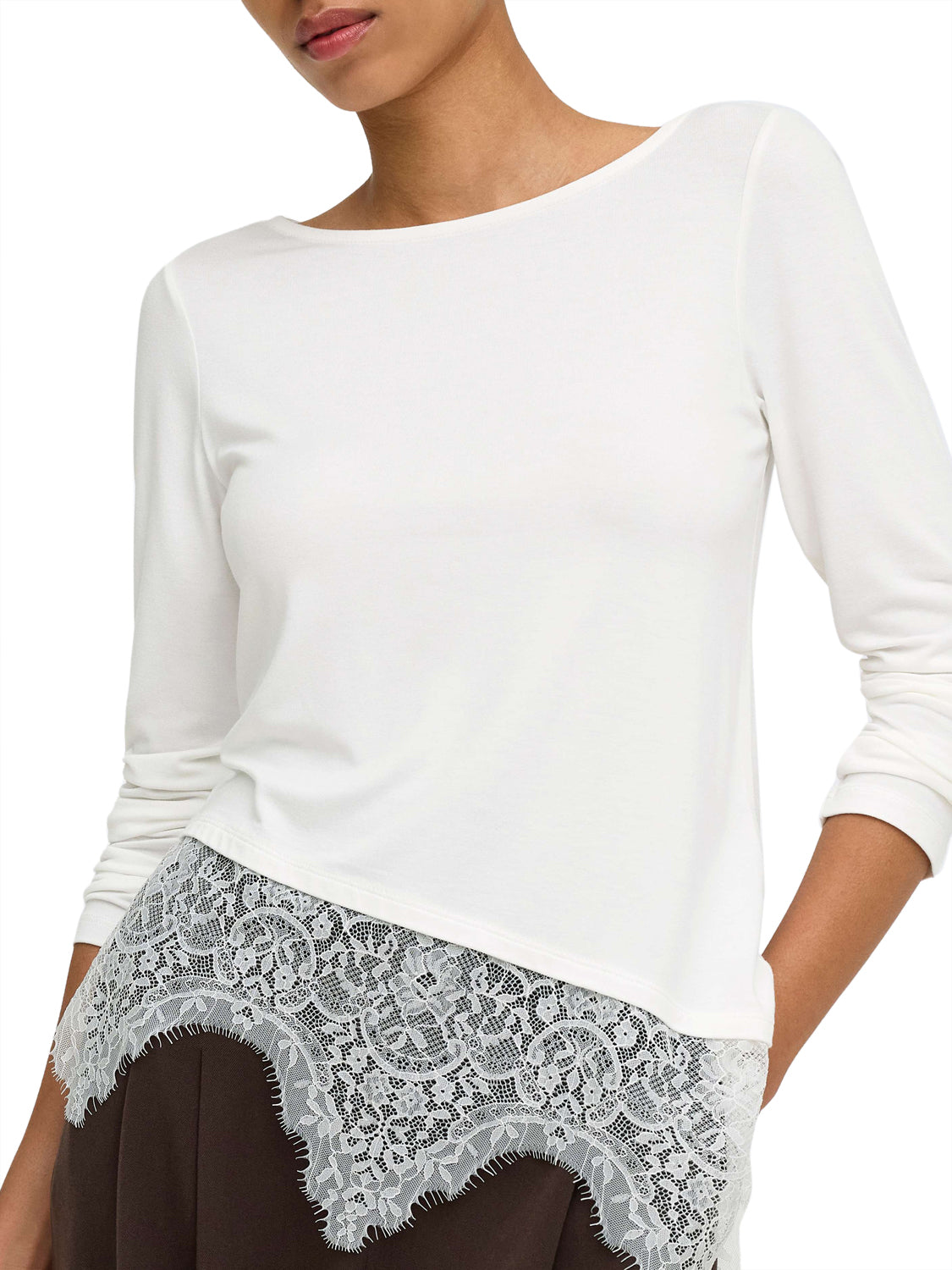 ONLY DROP5 Only Maglia Onllaila Lace Mix Top Jrs Noos - Bianco WHITE
