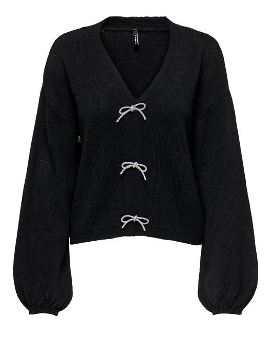Only Cardigan con Fiocchi Glitter ONLY - Nero BLACK