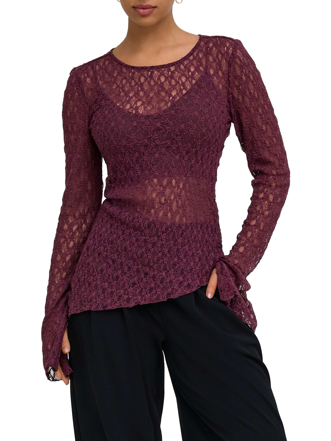 ONLY DROP6 Maglia Donna - Bordeaux PURPLE