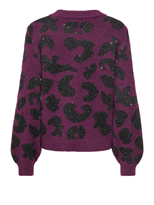Only Maglione Only Onldoffa Ls O-Neck Glitter Purple PURPLE