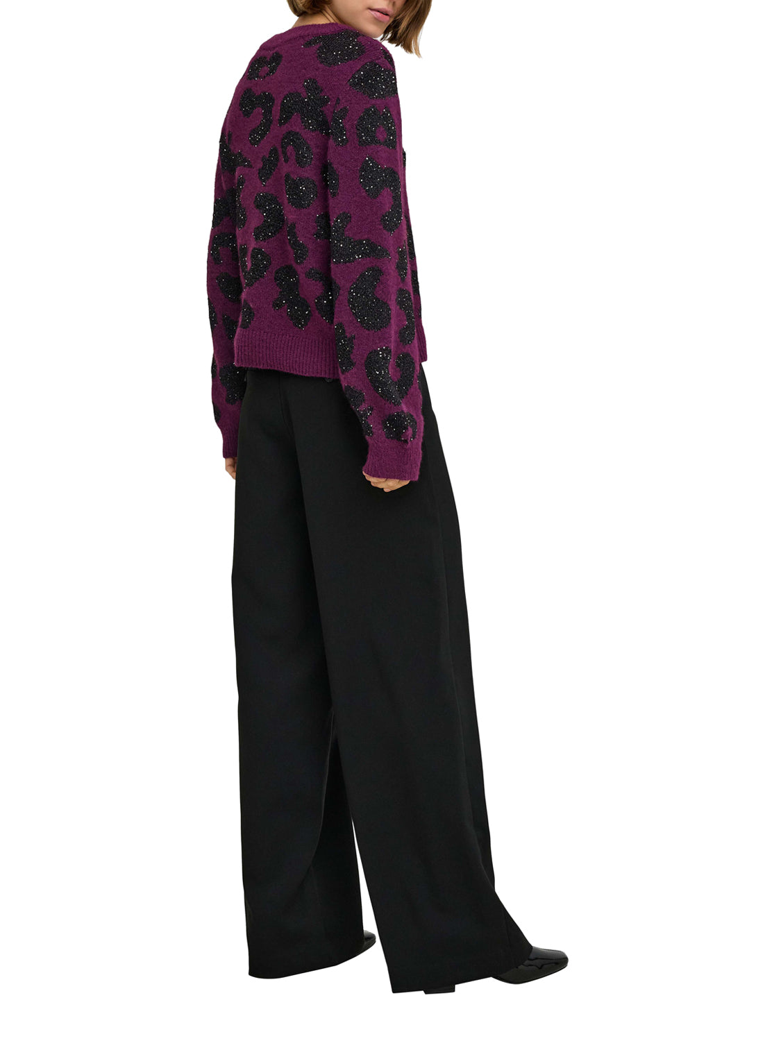 Only Maglione Only Onldoffa Ls O-Neck Glitter Purple PURPLE