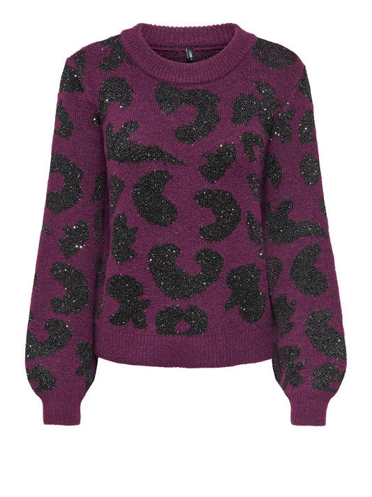 Only Maglione Only Onldoffa Ls O-Neck Glitter Purple PURPLE