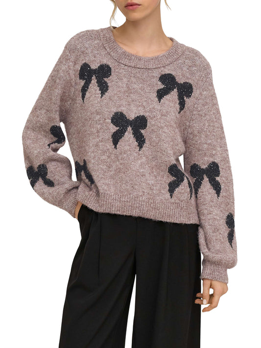Only Maglione Only Onldoffa Ls O-Neck Glitter Grigio GREY