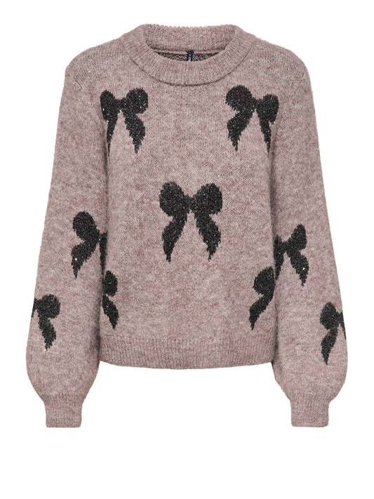 Only Maglione Only Onldoffa Ls O-Neck Glitter Grigio GREY