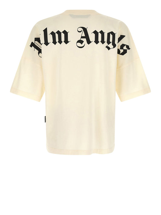 PALM ANGELS Dsquared T-Shirt Classic Logo Over Tee Bianco Off White - Black