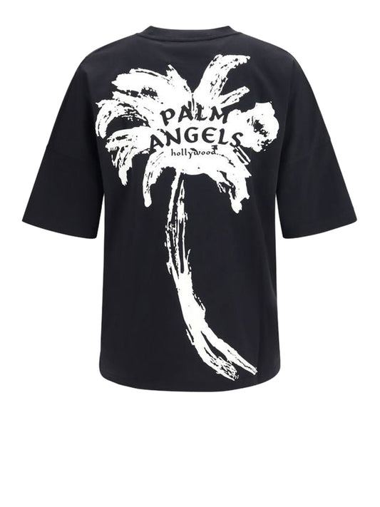 PALM ANGELS T-Shirt Palm Drift Back Over Tee Nero Black - Off White