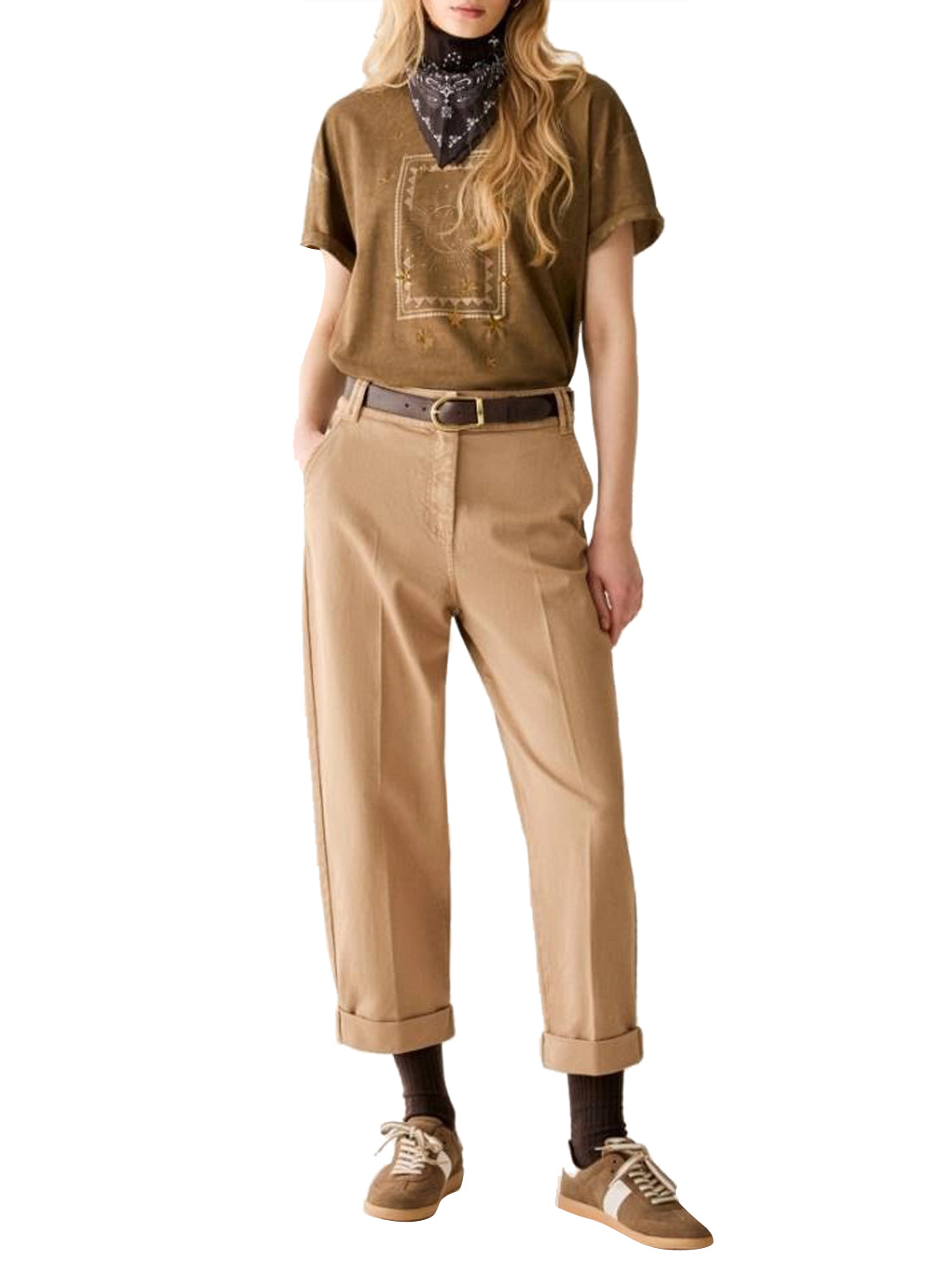 PENNY BLACK BLACK Pantaloni Penny Black Carrot Fit In cotone Cammello Cammello