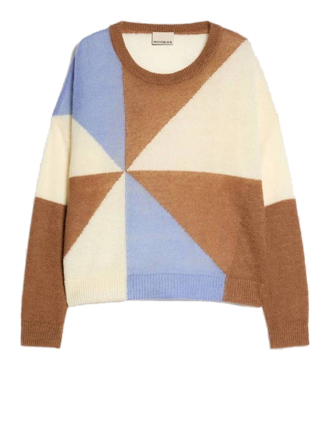 PENNY BLACK BLACK Maglia Penny Black A Intarsio In Mohair Blend Azzurro Azzurro