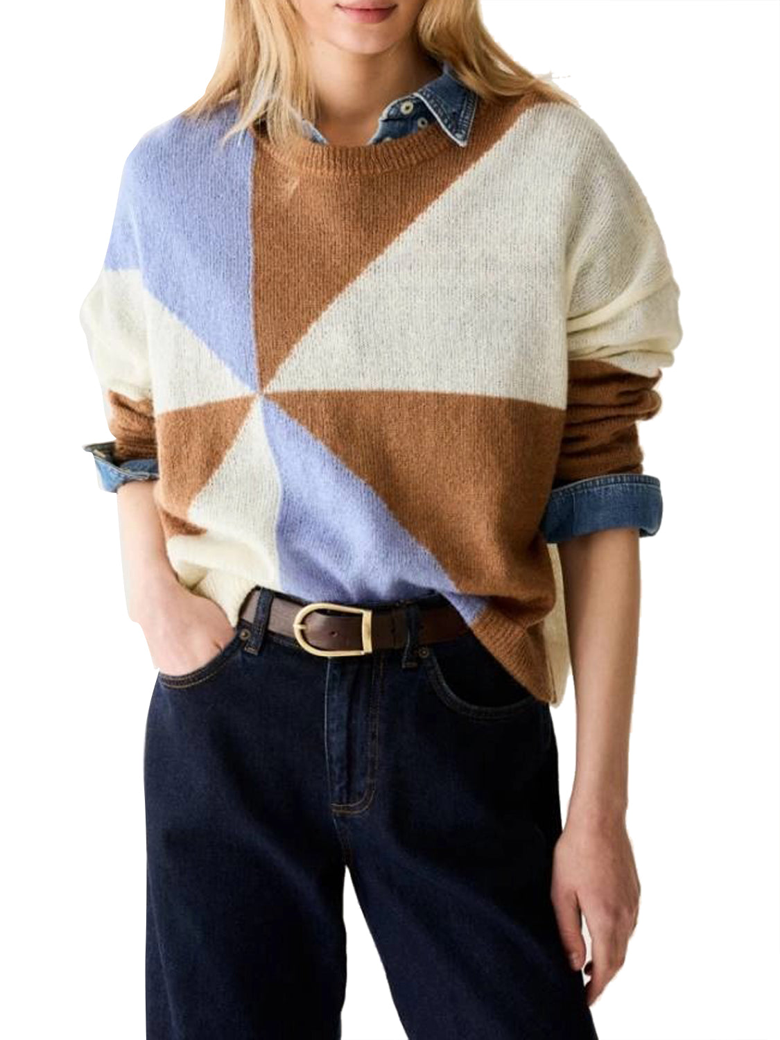 PENNY BLACK BLACK Maglia Penny Black A Intarsio In Mohair Blend Azzurro Azzurro