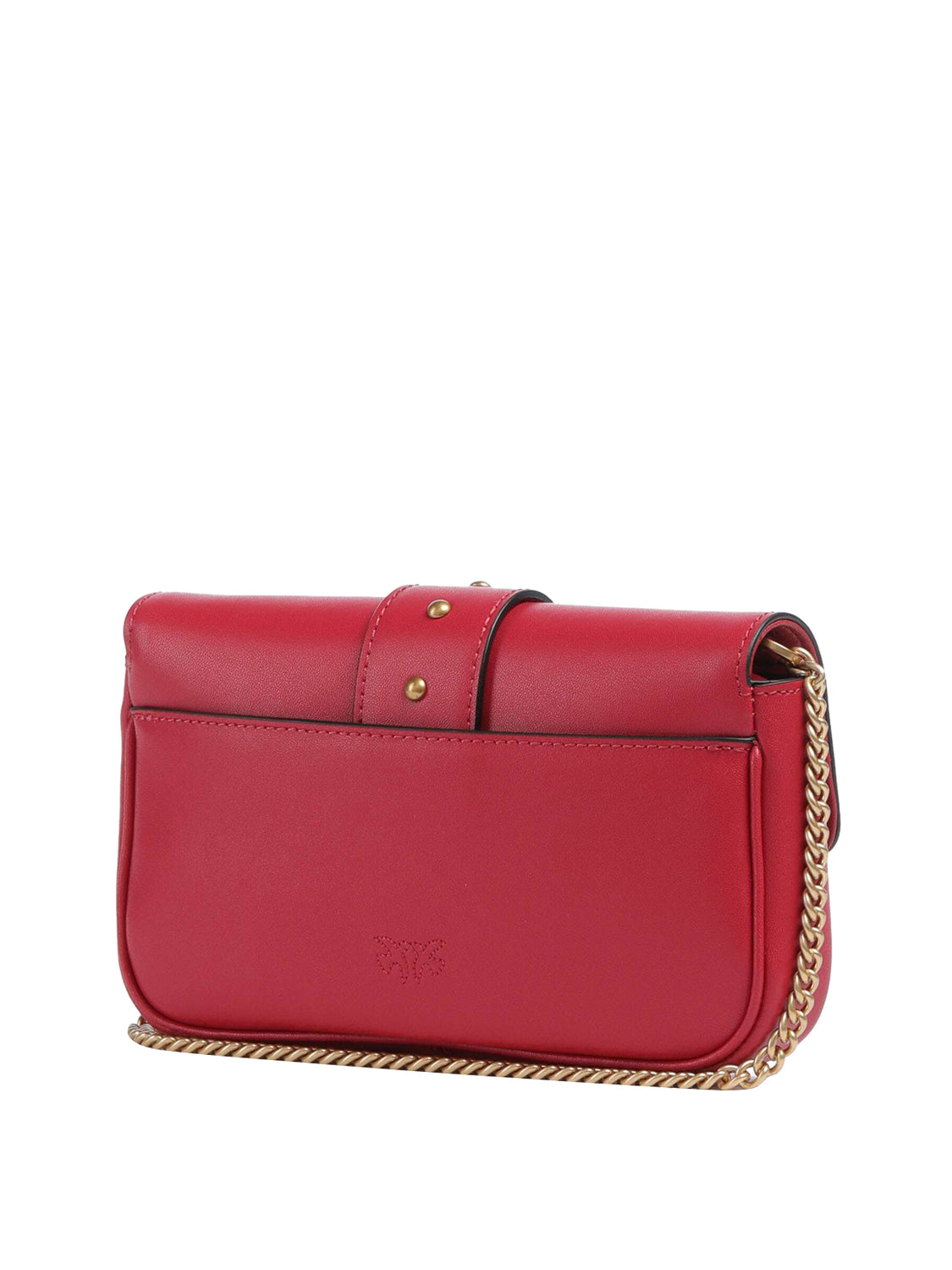 PINKO Pinko Borsa A Tracolla Love One Pocket C Vitello Seta - Rosso Rosso-Antique Gold