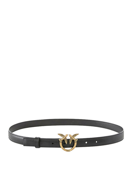 PINKO Cintura Pinko Love Berry H2 Belt Low - Nero/Oro Nero-Antique Gold